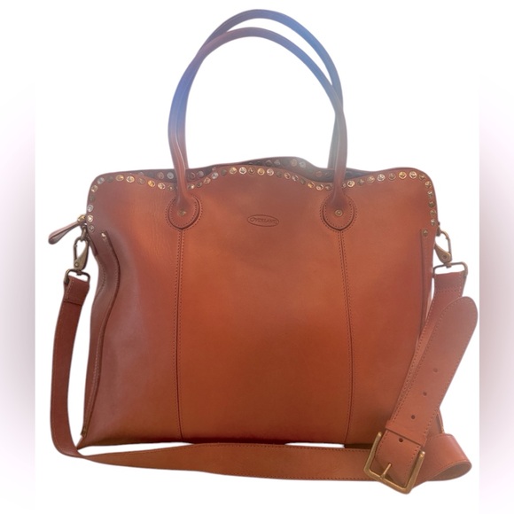 Overland Horizon Studded Argentine Leather Crossbody Handbag - Picture 3 of 9